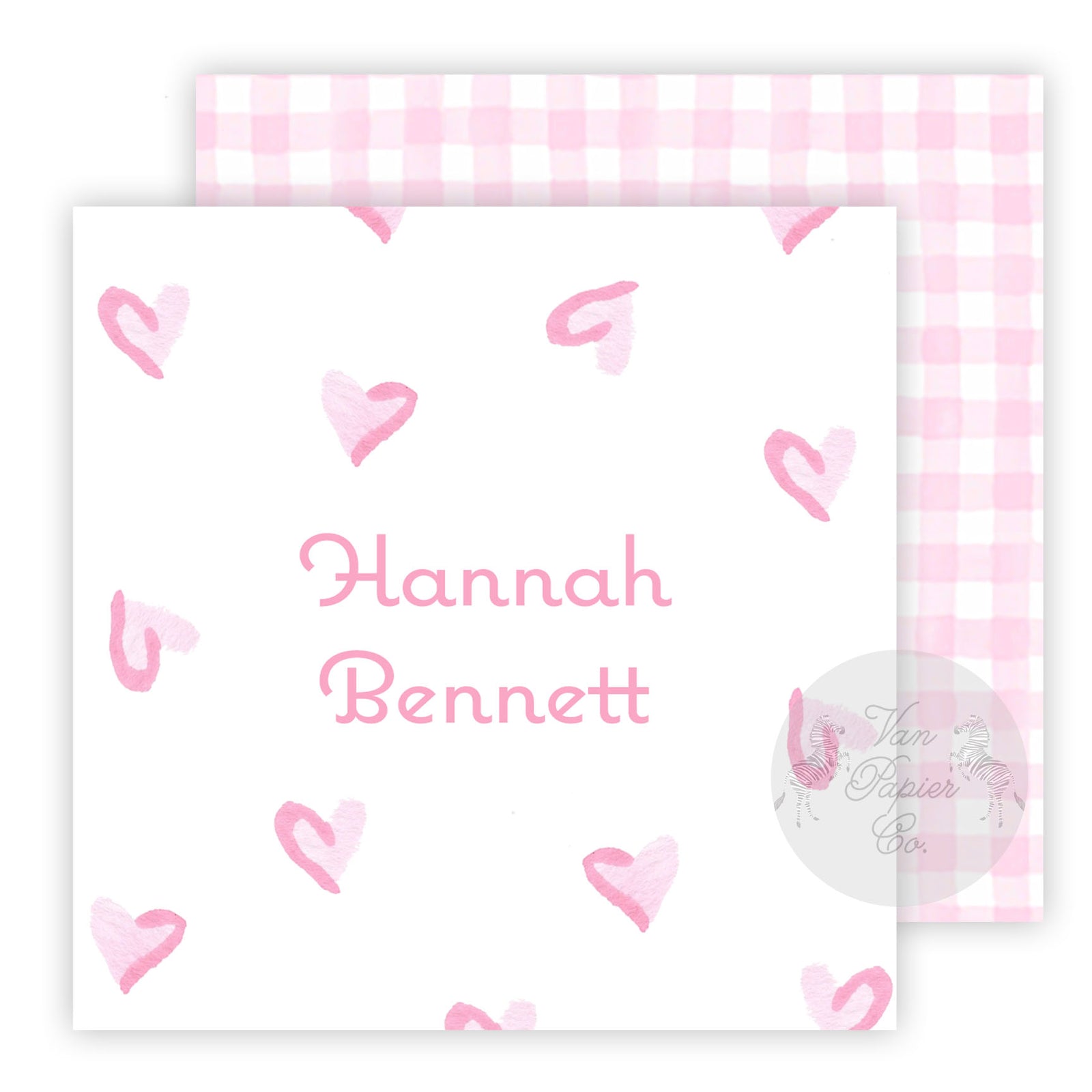 Watercolor Big Hearts Calling Cards