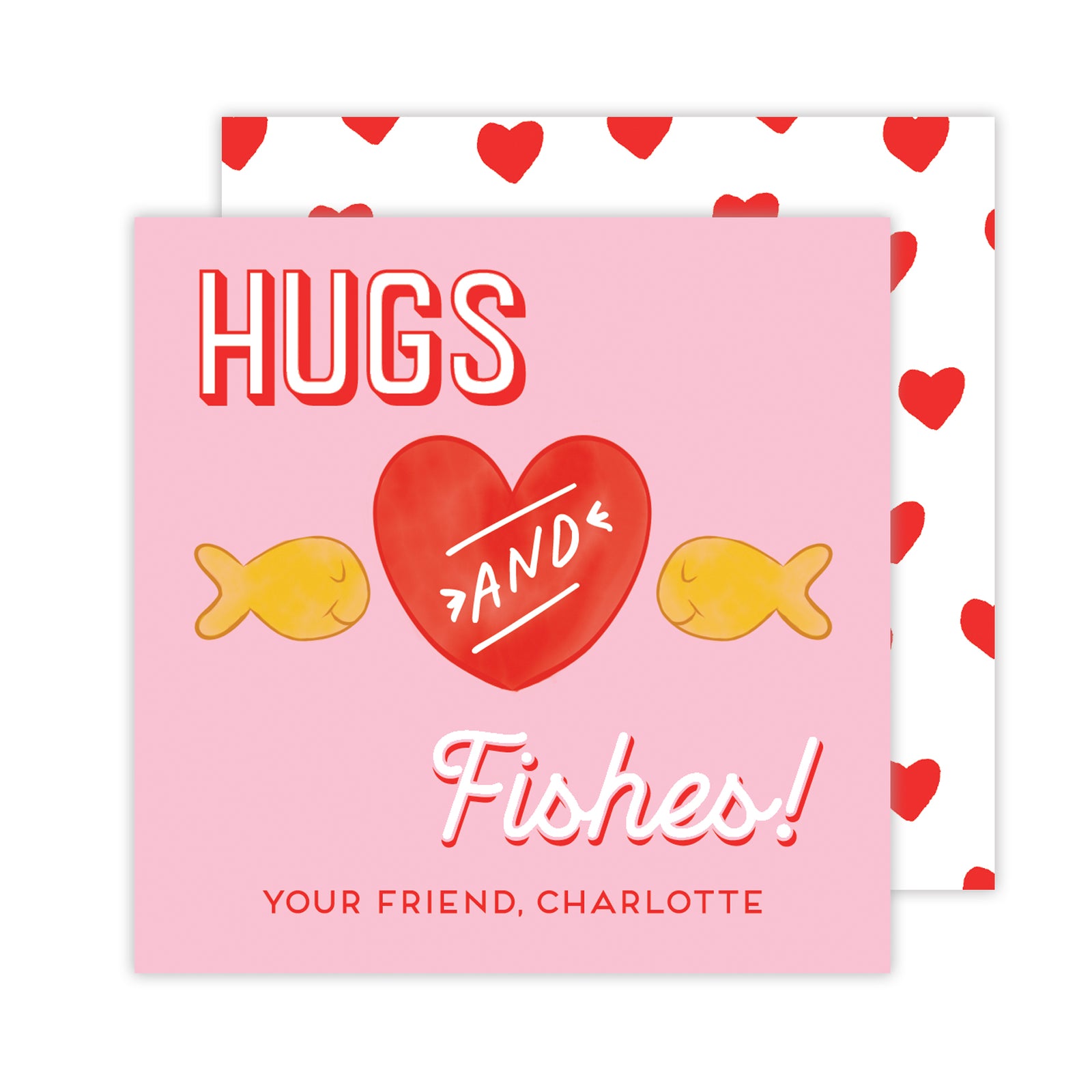 Hugs & Fishes Valentine Tags