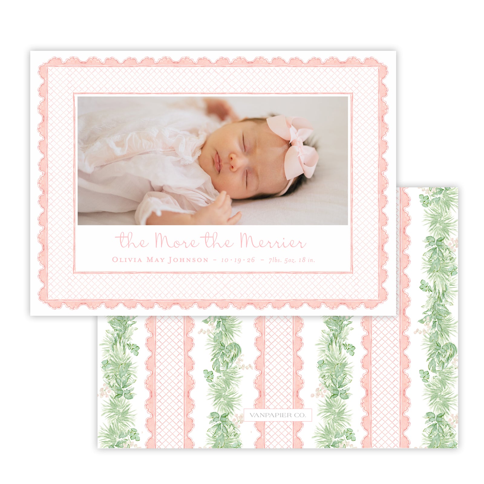 Pink Lace Christmas Card