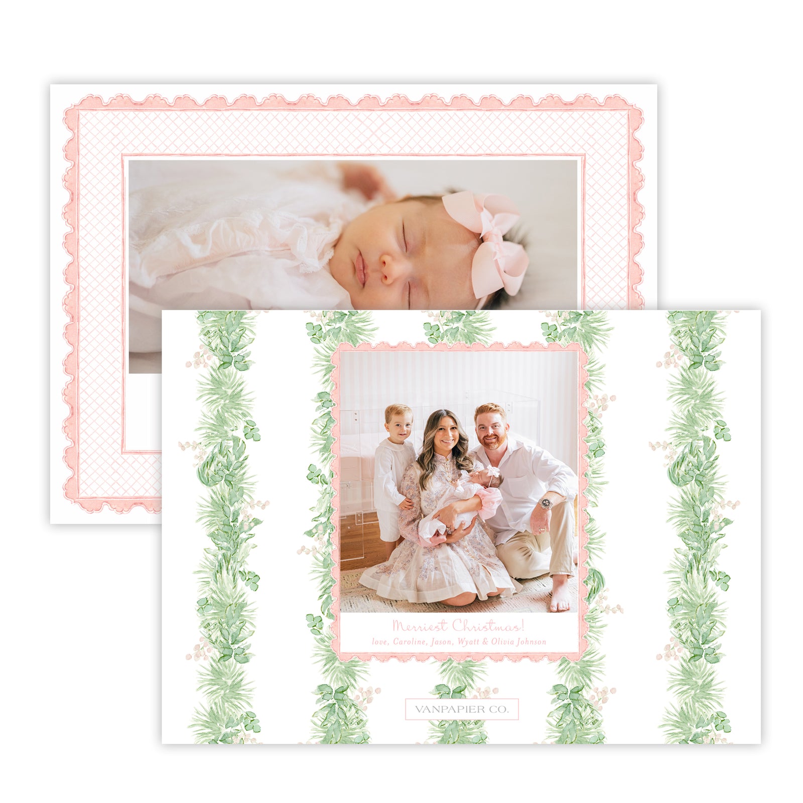 Pink Lace Christmas Card