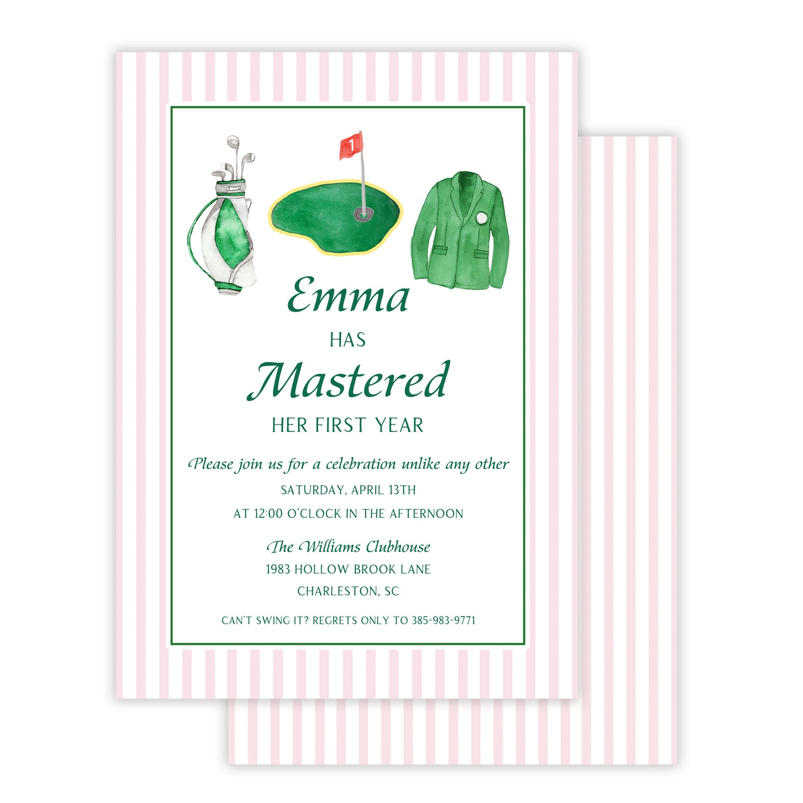 Golf First Birthday Invitation