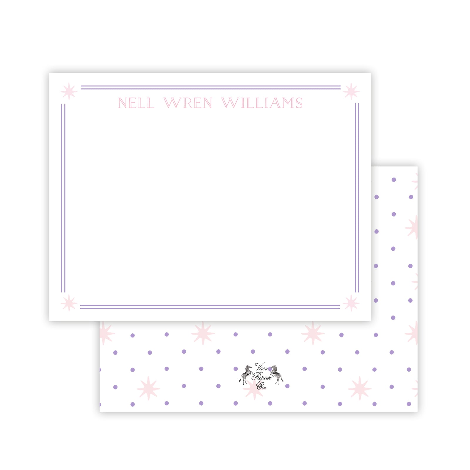 Pink Star Dot Note Cards