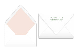 Green and Pink Border Christmas Card