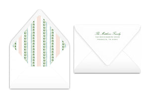 Green and Pink Border Christmas Card