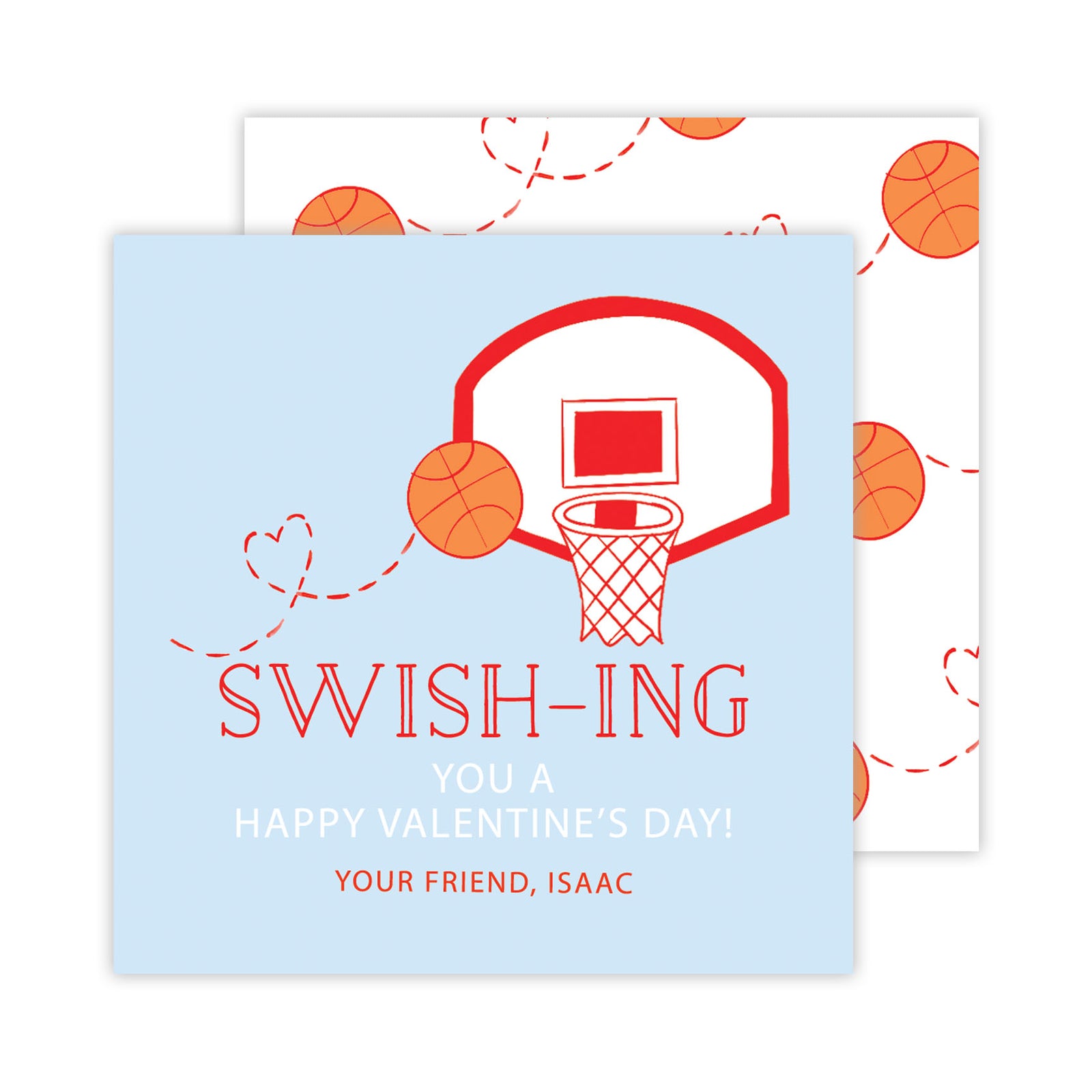 Swishing You A Happy Valentine's Tag