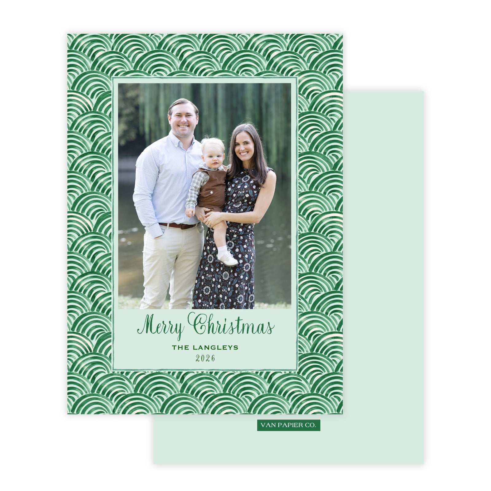 Green Waves Christmas Card