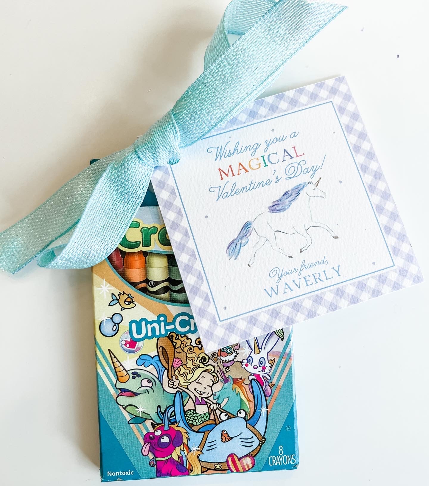 Watercolor Unicorn Valentine Tags