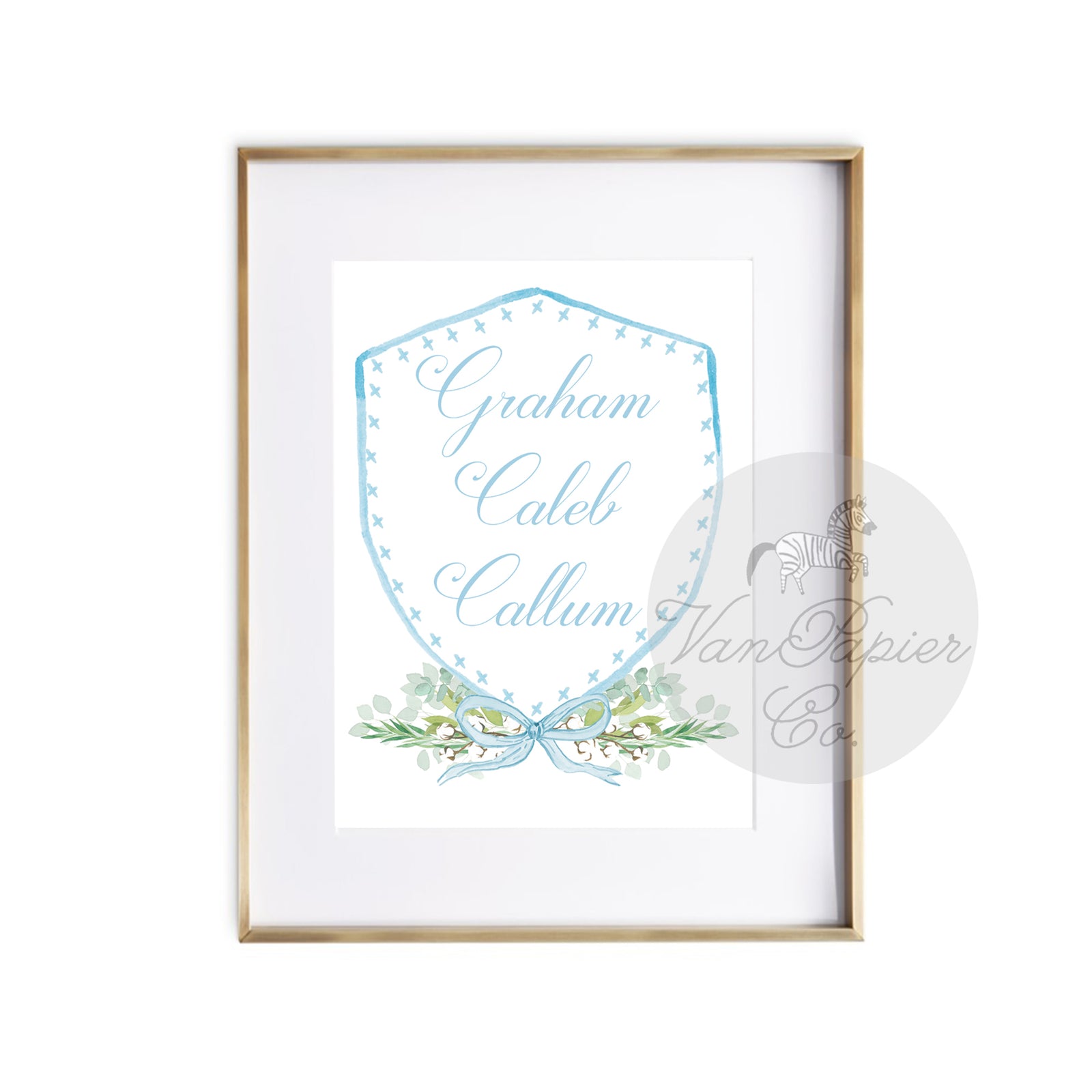 Boys Monogram Crest Print