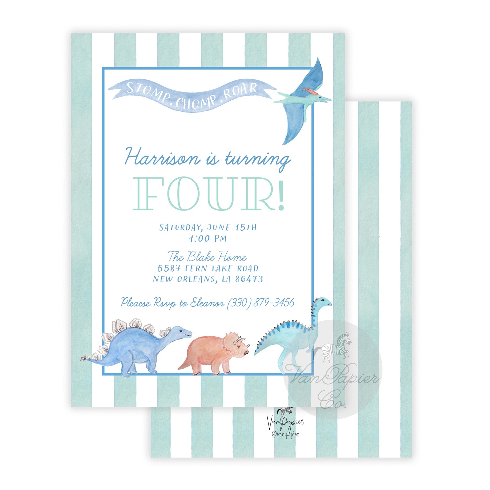 Dinosaur Birthday Invitation