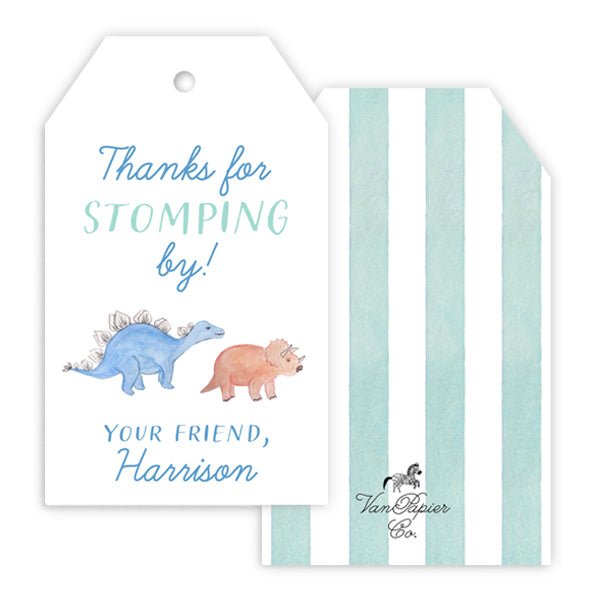 Watercolor Dinosaur Favor Tags
