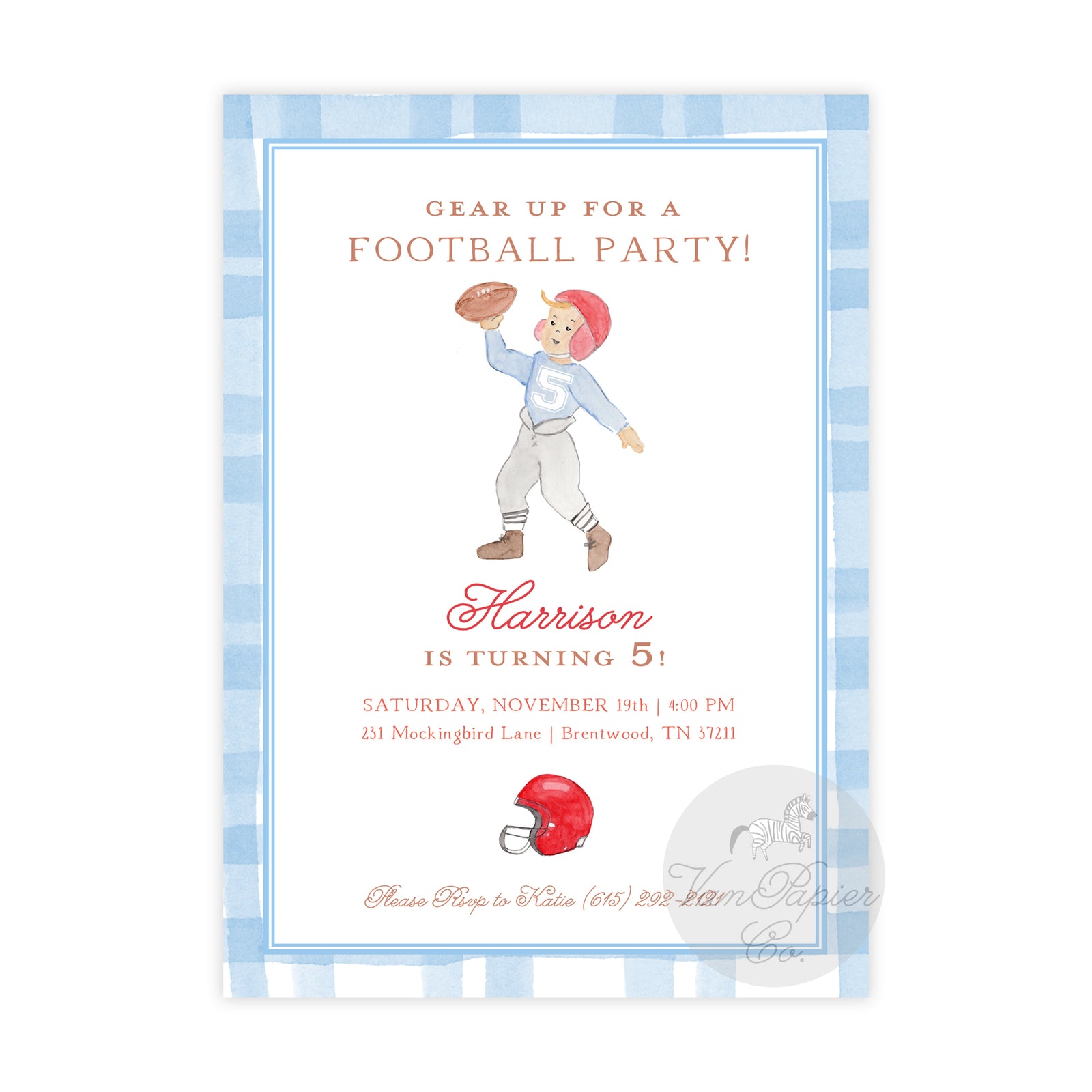 Football Birthday Invitation