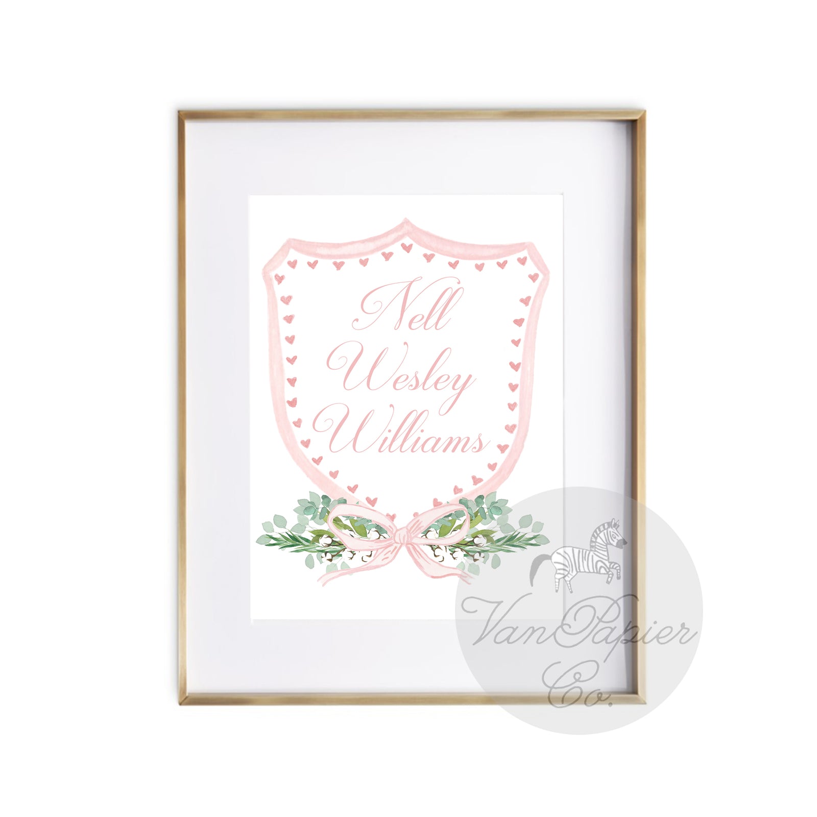 Girls Monogram Crest Print