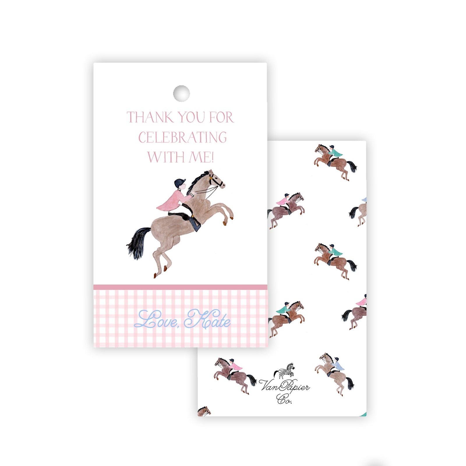 Watercolor Girls Derby Birthday Favor Tags