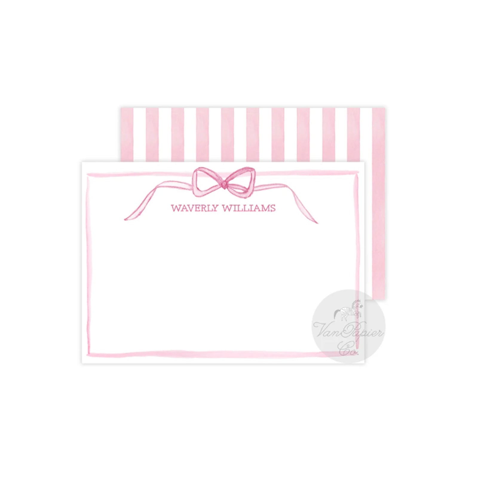 Watercolor Pink Bow Stationery
