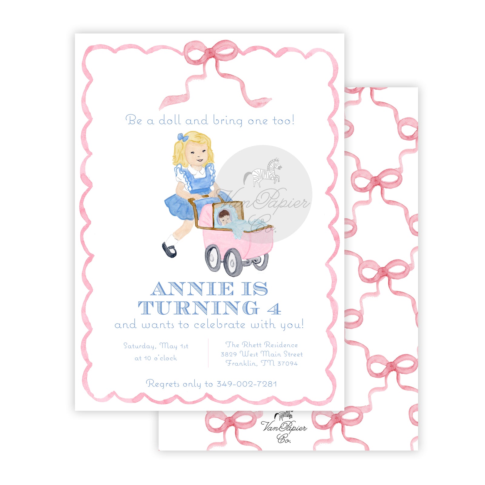 Be A Doll Birthday Invitation