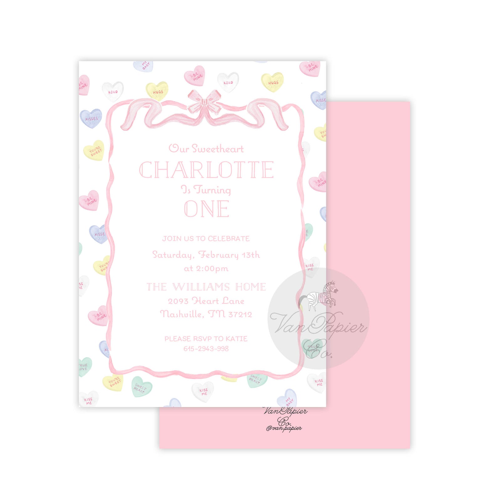 Sweetheart First Birthday Invitation