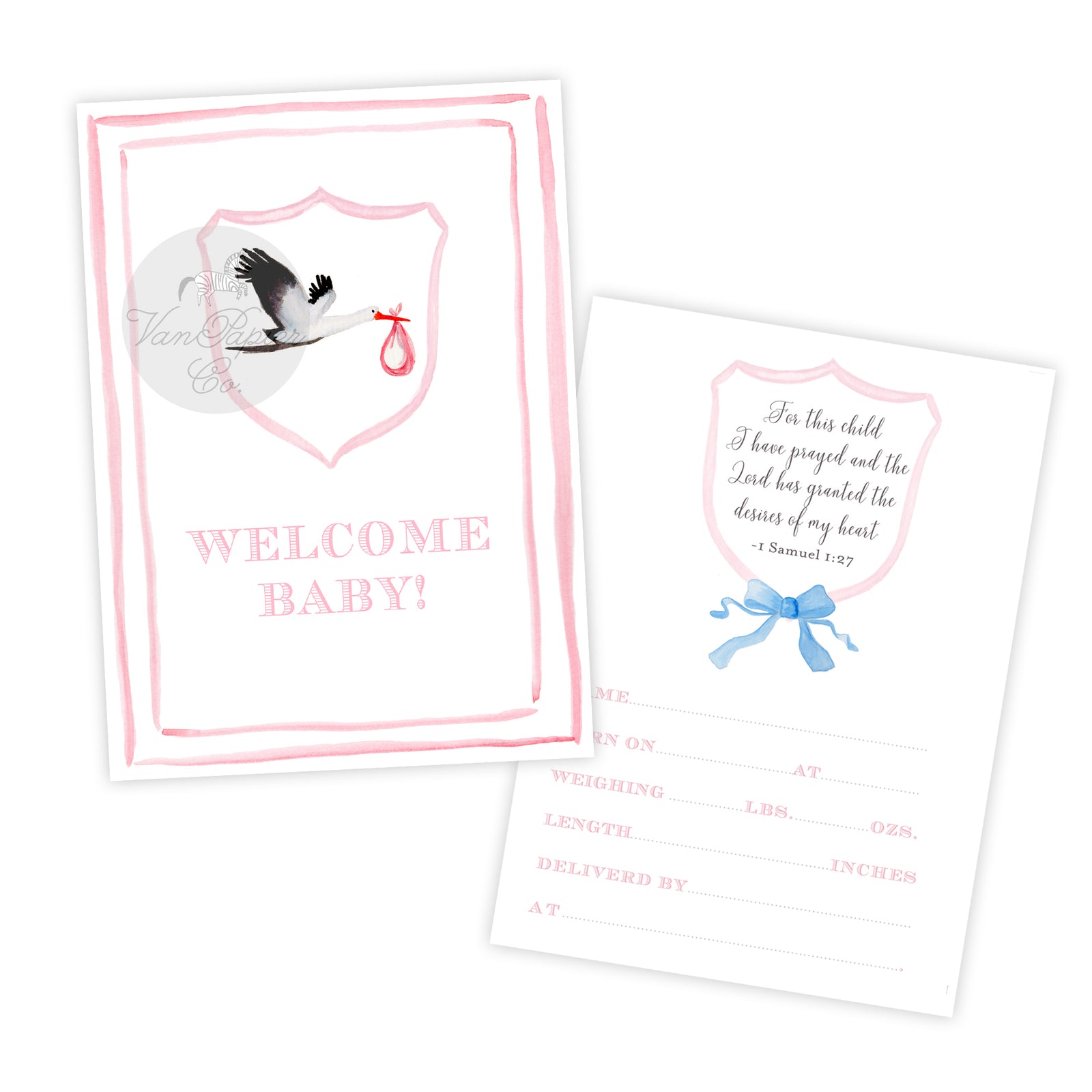 Girls Watercolor Milestone Cards