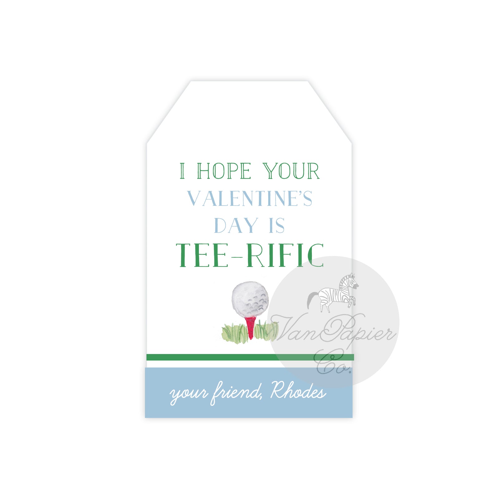 Blue Tee-rific Valentines Tags