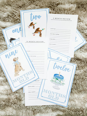 Boys Watercolor Milestone Cards