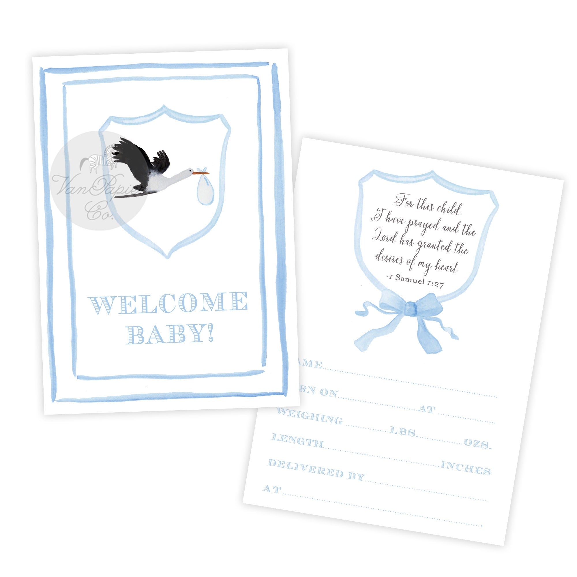 Boys Watercolor Milestone Cards