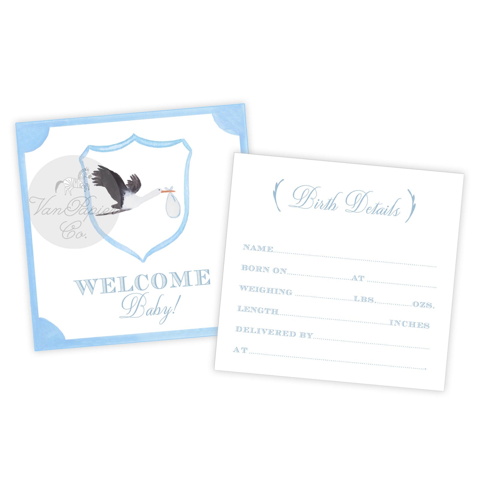 Square Boys Watercolor Milestone Cards