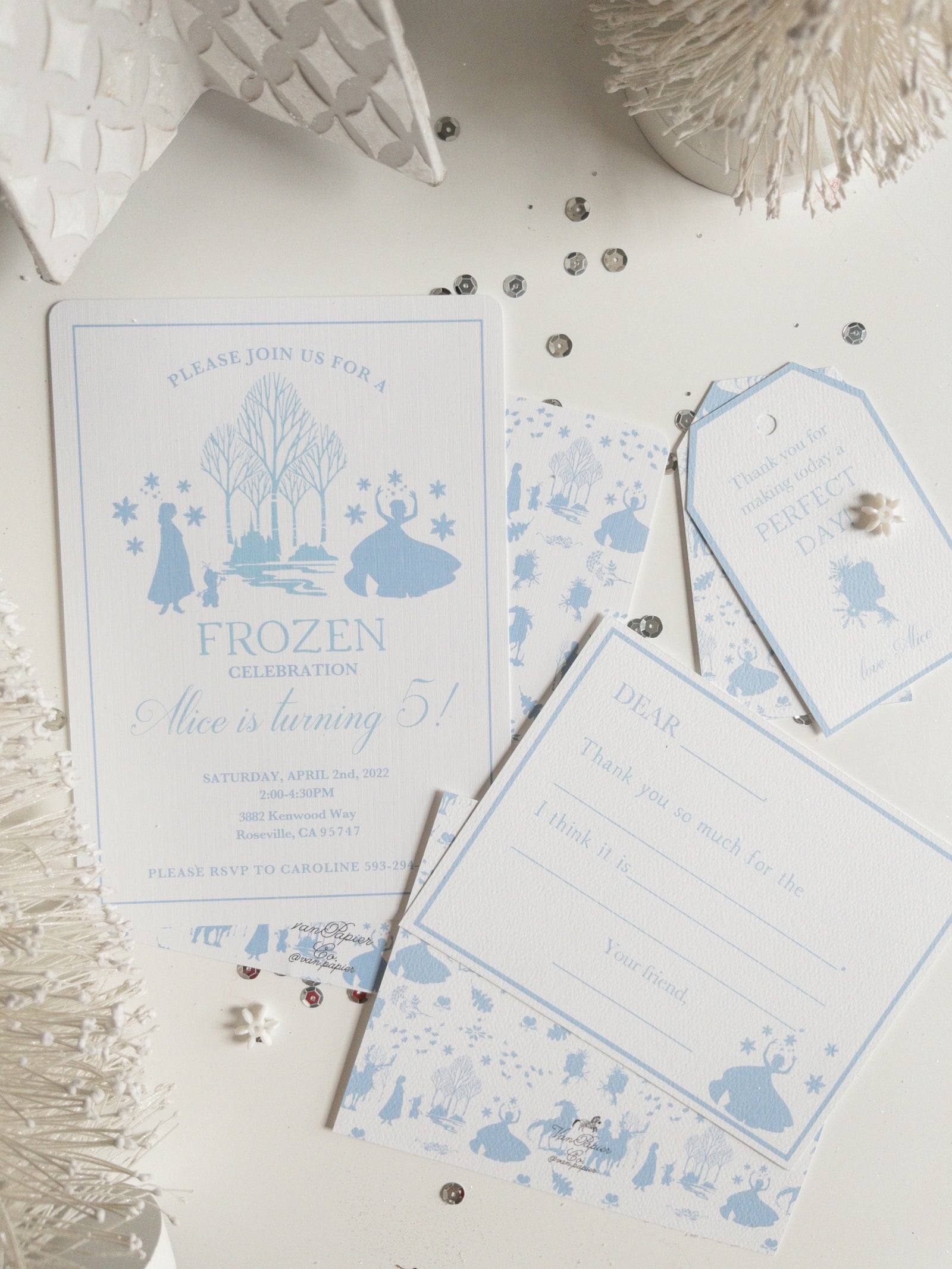 Watercolor Frozen Favor Tags