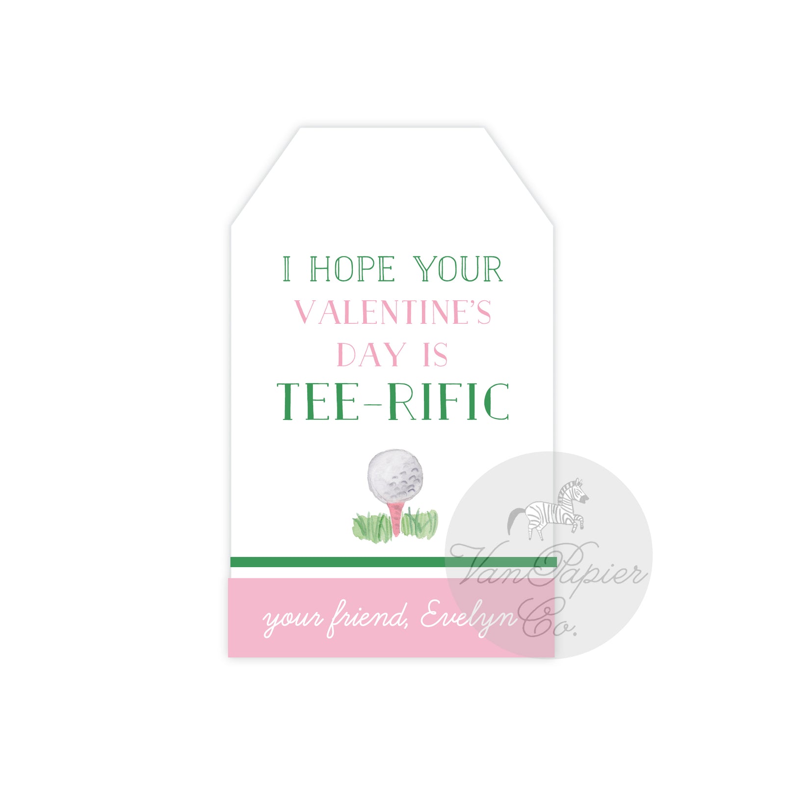 Pink Tee-rific Valentines Tags