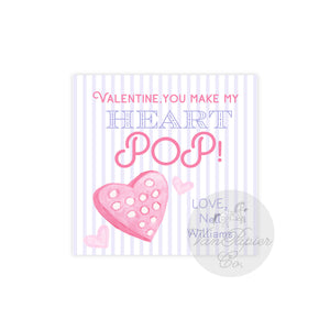 Pink Poppit Heart Valentine Tags